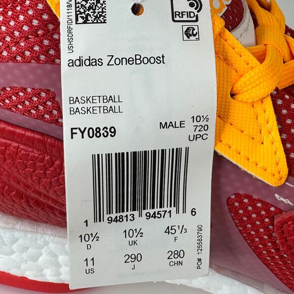 Adidas Zoneboost Team Collegiate Red ATL Basketball Sz 11 Sneakers FY0869 NWT main image 6